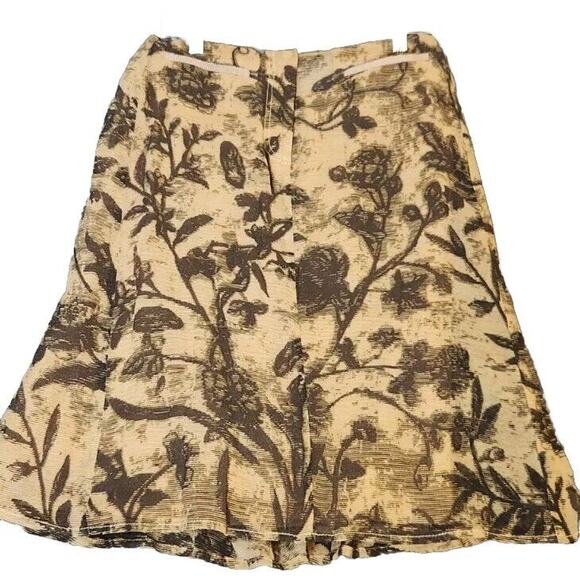 Piazza Sempione Tan Brown Rayon Blend‎ Skirt Made In Italy US 6 EU 42 Side Zip - Picture 1 of 7